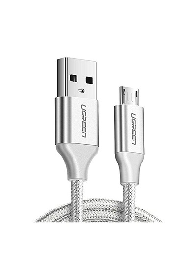 Örgülü Micro-usb &amp Usb-a Data Ve Şarj Kablosu, 1 Metre, Beyaz Diğer 16212449