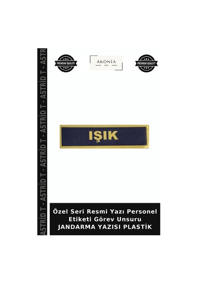 Astrid T Özel Seri Resmi Yazı Personel Etiketi Görev Unsuru Jandarma Yazısı Plastik Çok Renkli