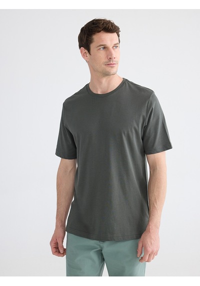 Lcwaıkıkı Classic Haki %100 Pamuk Regular Fit Basic Tişört