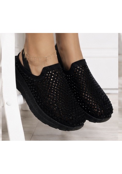 N Napa Shoe Np.9557.siyah Taşlı Napa Shoe Siyah Taşlı Kadın Sandalet / Sabo Terlik