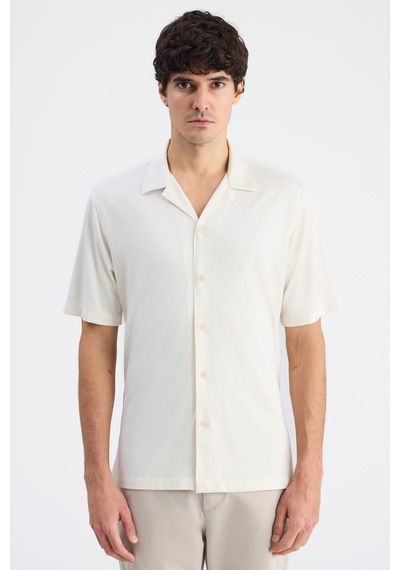 Twn Slim Fit Ekru Armürlü Gömlek 6ec02st09334m E01