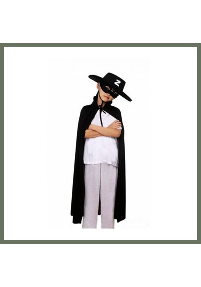 Bezos Çocuk Boy Zorro Pelerin + Şapka + Maske Kostüm Seti Bezos1