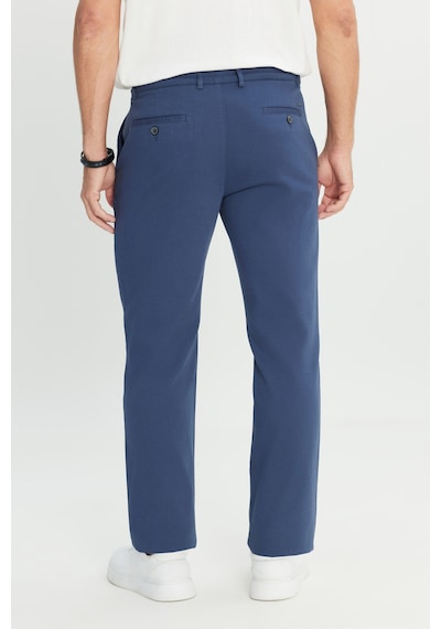 AC&Co / Altınyıldız Classics Erkek Indıgo Pamuklu Comfort Fit Rahat Kesim Yan Cepli Armürlü Esnek Pantolon İndigo