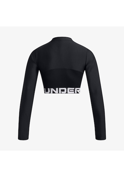 Under Armour Heat Gear Rib 1/4 Zipped Kadın Siyah Antrenman Üstü 1388692 Siyah