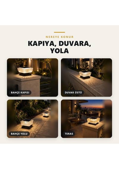 Solar Kolon Başı Ve Duvar Üstü Lambası, Şeffaf, 2 Adet, Gt-sl51