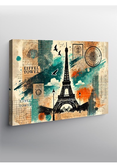 Kanvas Tablo Eyfel Kulesi İle Kartpostal Anılar
