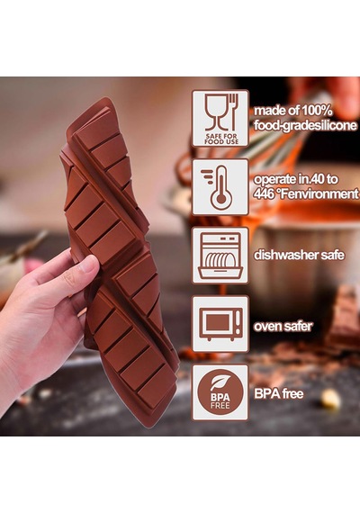Silikon Kalıp Dubai Çikolata Bar Ve Kek Çizgili Tablet Dubai Çikolatası Kalıbı 6 Lı Renksiz