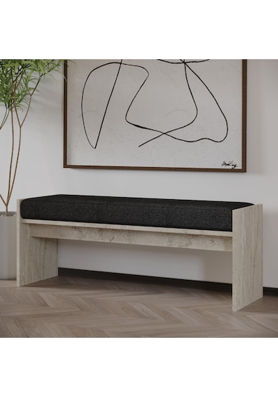 Pearl Bench Modern Tasarım Antre, Mutfak, Yatak Odası, Balkon Oturma Bankı, Kolay Kurulum, Traverten Desen Açık Bej