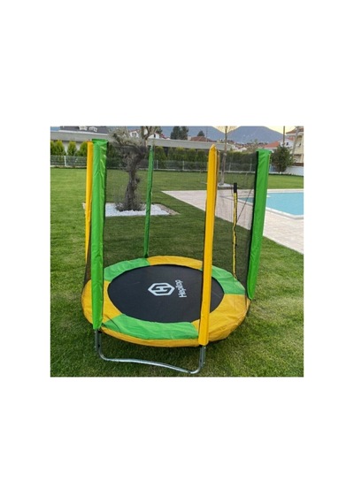 Katlanabilir Ev Tipi Trambolin Fileli Korumalı Büyük Boy 140 Cm Çocuk Trampolini 5 Ft Trambolin