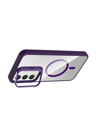 Joko  Galaxy Uyumlu S24 Fe Remim Lensli Magsafe Standlı Kapak - Derin Mor