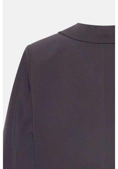 Saade Sââde Kadın Regular Fit Kruvaze Kapama Dokuma Crop Blazer Ceket -şık & Spor Acı Kahverengi