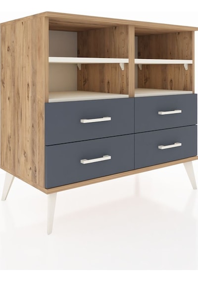 Hyperion Şifonyer 4 Raflı 4 Çekmeceli 88x44x80 Çam-aytaşı/antrasit Aytaşı/antrasit Hyperion Şifonyer 4 Raflı 4 Çekmeceli 88x44x80 Çam-aytaşı/antrasit Aytaşı/antrasit