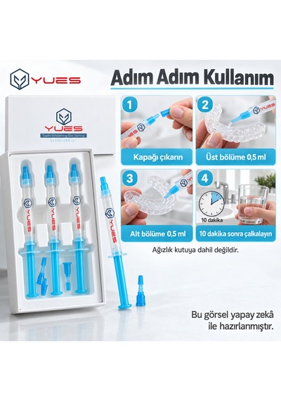 Yues Pap Diş Beyazlatma Jeli 3 X 3 Ml Şırınga Seti Gs-002s3