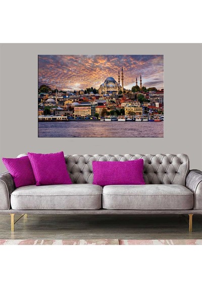 Es10 Karlı Dağlar ve İlk bahar Manzarası Duvar Tablosu-3527 (40 x 60)