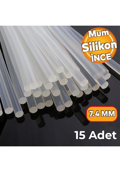 Sgs F1000 7.4 Mm 15 Adet İnce Şeffaf Mum Silikon - Hobi Ve Tamir Silikonu