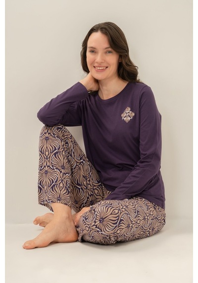 Arnetta Kadın Everyday Is A Fresh Start Mor Uzun Kol Pijama Takım Ar3769-s-v1 Ar3769-s-v1