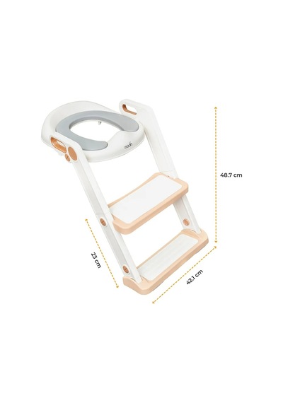 Mini Panda Basamaklı Tuvalet Eğitimi Koltuğu Kaymaz Taşınabilir Ergonomik & Renkli Tasarım Klozet Adaptörü Bej