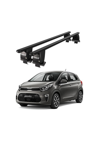 Royal Kia Picanto 2017 Ve Sonrası Uyumlu Siyah Kilitli Ara Atkı Port Bagaj Tavan Barı