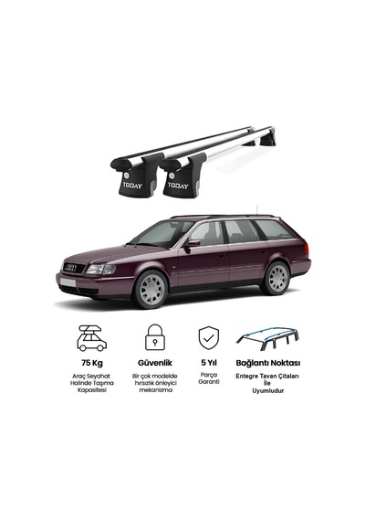Trio-ı Audi A6 Avant 1994-1998 Uyumlu Kilitli Ara Atkı 120cm Port Bagaj Tavan Barı