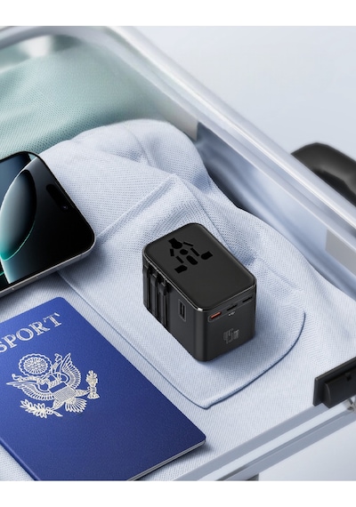 Evrensel Eu Us Au Uk Priz Fiş Çevirici Dönüştürücü Seyahat Adaptörü 2x Usb 3x Type-c Port Çıkışı