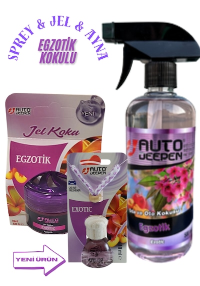 Auto Deepen 3lü Egzotik Oto Koku Ve Oda Koku Seti Jel Koku&sprey500ml&asma Koku 001