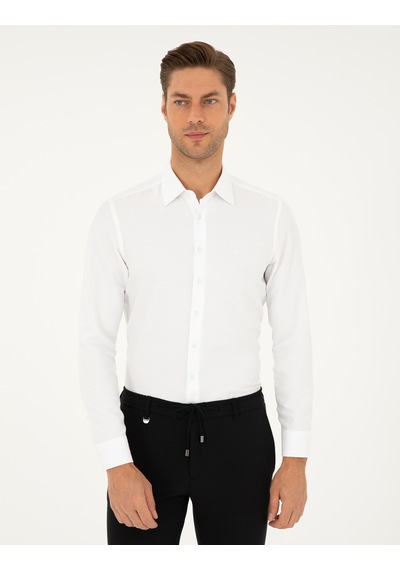 Pierre Cardin Erkek Beyaz Gömlek Desenli 50294742-vr013 Beyaz