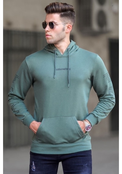 Madmext Haki Baskılı Sweatshirt 5304 Haki