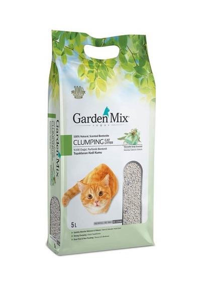 Garden Mix Marsilya Sabunu Kokulu İnce Topaklaşan Bentonit Kedi Kumu 5 L