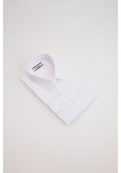 Tudors Slim Fit Beyaz Non-ıron Pamuklu Doğa Dostu Ekoteks Belgeli Ütü Gerektirmez Gömlek-32667 Beyaz