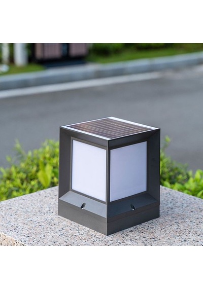 15 X 19 Cm, 30 Watt, Kumandalı, Güneş Enerjili Ve E27 Duylu, 3 Işık Modlu Solar Küp Bahçe Armatürü Siyah