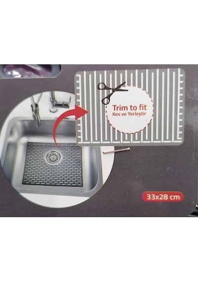 1 Adet Antrasit Renk Dikdörtgen Silikon Lavabo Buzluk Matı 33x28 Cm