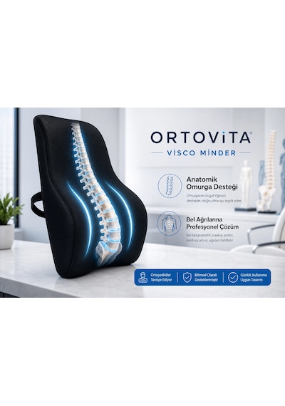 Hafızalı Köpük Sırt Yastığı -ofis Ve Araba Koltuğu İçin Ergonomik Arka Elastik Yastık Rahat Duruş Ortopedik Ağrı Giderici 1