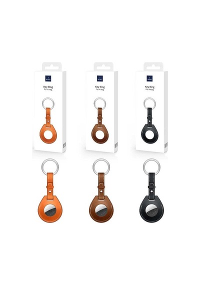 Apple Uyumlu AirTag Deri Anahtarlık Kılıfı Wiwu Key Ring