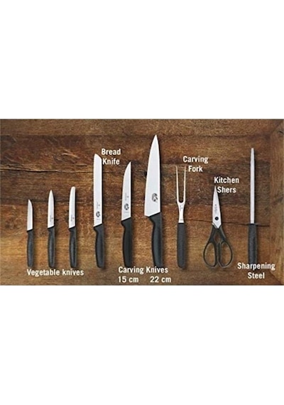 Victorinox Swiss Classic 9 Parça Ahşap Korumalı Blok Bıçak Seti -