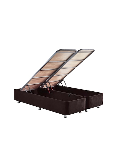 Nironyatak Niron Ela Baza -140X190 Cm Çift Kişilik Sandıklı Siyah Kumaş Baza