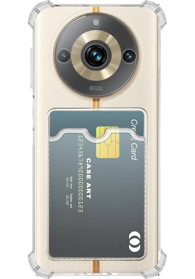 Realme 11 Pro Plus 5g Kapak Kamera Korumalı Kartlıklı Darbe Emici Özellikli Şeffaf Silikon Kılıf Şeffaf