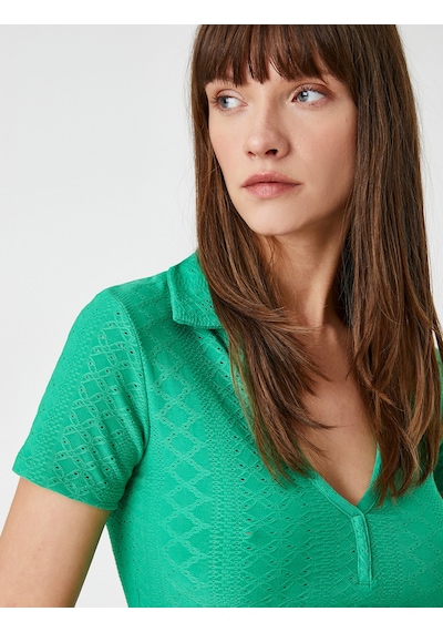 Koton Polo Yaka Crop Tişört Uzun Kollu Yeşil 3sak50066ek Fıstık Yeşili Koton Polo Yaka Crop Tişört Uzun Kollu Yeşil 3sak50066ek Fıstık Yeşili