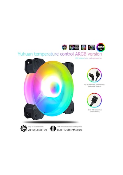 Coolmoon Yuhuan12cm Argb Kasa Fanı - 120mm Pc Fan - 5v 3pin Pwm Bağlantı