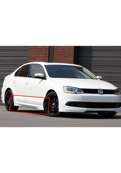 Vw Jetta Mk6 R Line Yan Marşpiyel Seti Plastik 2 Adet Mat Siyah 2010-2018 Karlık+ek+bodykit