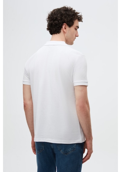 D's Damat Ds Damat Regular Fit Beyaz %100 Pamuklu Uzun Ömürlü Kıvrılmaz Polo Yaka Nakışlı T-shirt 4hc14ort51000 Beyaz