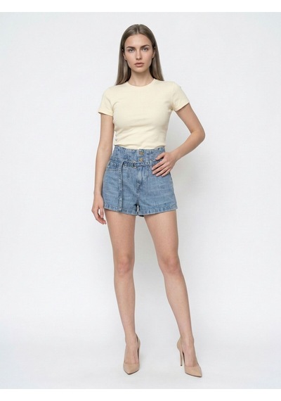 Slim Fit Kadın Şort Denim