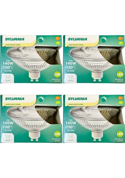 Sylvania 13w 140w 3000k Sarı Işık Gu10 Duylu Dim Edilebilir Led Spot Ampul 4 Adet