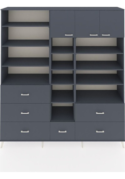 Hyperion Dolap 17 Raflı 6 Çekmeceli 3 Kapaklı 220x44x243 Antrasit-antrasit/antrasit Çok Renkli Hyperion Dolap 17 Raflı 6 Çekmeceli 3 Kapaklı 220x44x243 Antrasit-antrasit/antrasit Çok Renkli