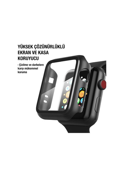 Apple Watch 38 Mm Kasa Ve Ekran Koruyucu Kılıf Mavi Çok Renkli