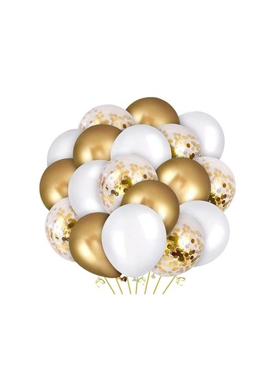 Beyaz Gold Konfetili Balon 418