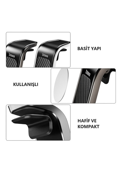 Td-h7513 L Şekilli Manyetik Araç Telefon Tutucu Güçlü Mıknatıs Hava Menfezine Takılır -