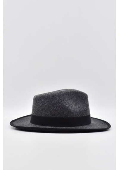 Külah Vintage Erkek Fedora Fötr Şapka Panama İngiliz Trilby Kasket Gri - Gri