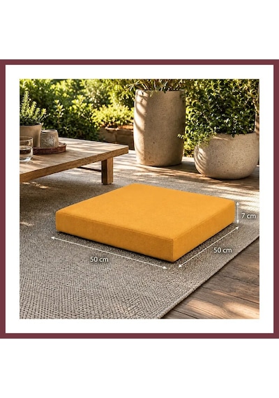 Storeşahin Kare Blok Minder 50 50 7 Cm Hardal İç Mekân Shn0720