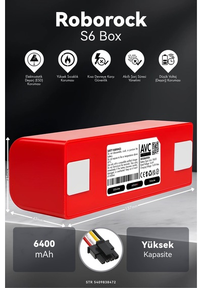 Roborock S6 6400mah Box Robot Süpürge Bataryası G.g