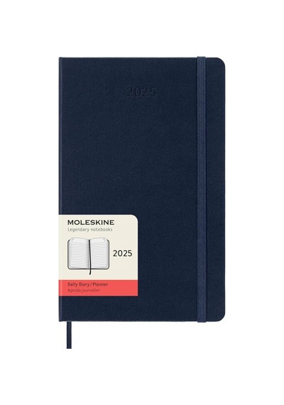 Moleskine 12 Ay Günlük Ajanda L Boy 13x21 Cm Sert Kapak Safir Mavi Safir Mavisi